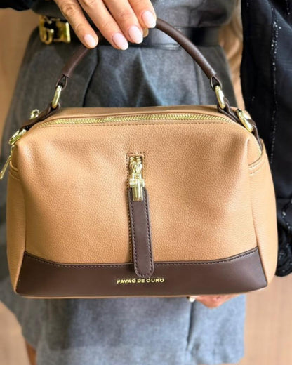 Bolsa Pavão de Ouro Preto com marrom