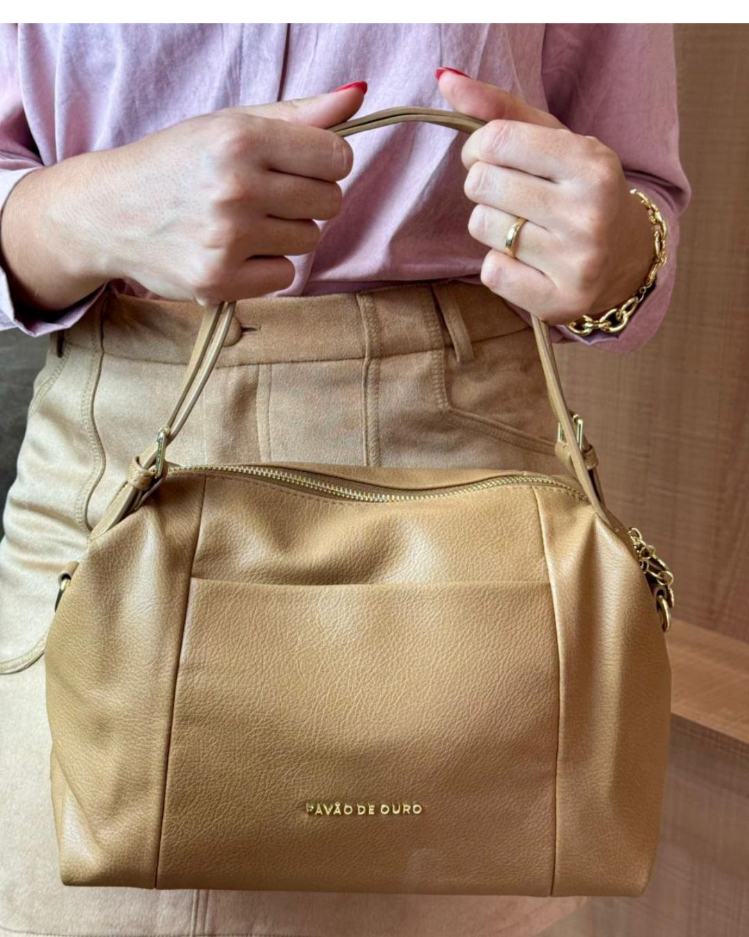 Bolsa Pavão de Ouro Caramelo 79AB9